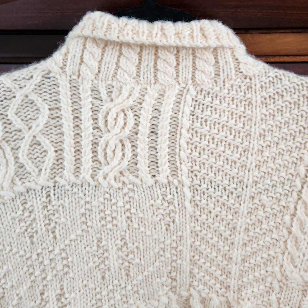 Lauren Ralph Lauren Cream Cable Knit Button-Up Sweater - Picture 10 of 10
